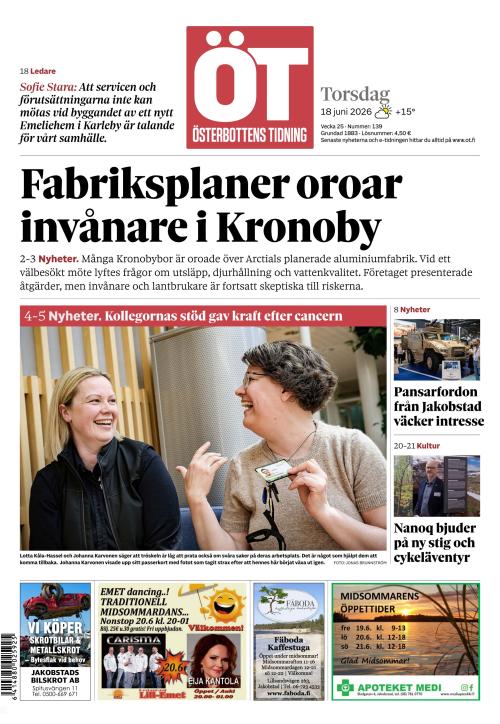 Österbottens Tidning 18.6.2026
