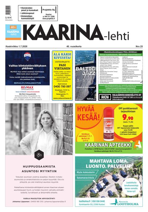 Kaarina-lehti 1.7.2026
