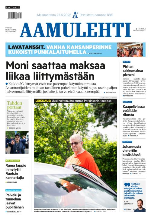 Aamulehti 22.6.2026