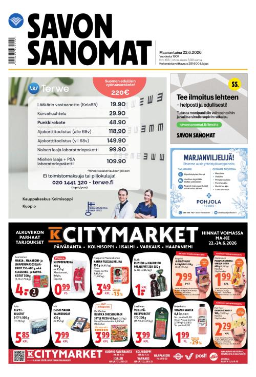 Savon Sanomat 22.6.2026