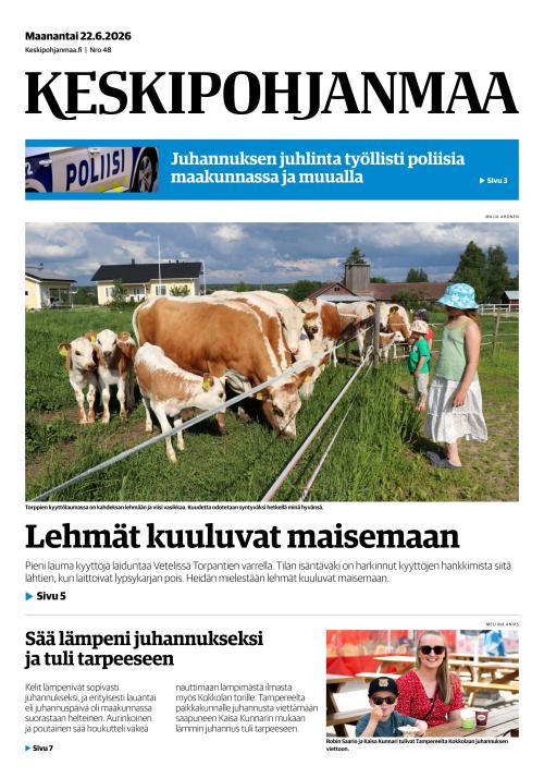 Keskipohjanmaa 22.6.2026