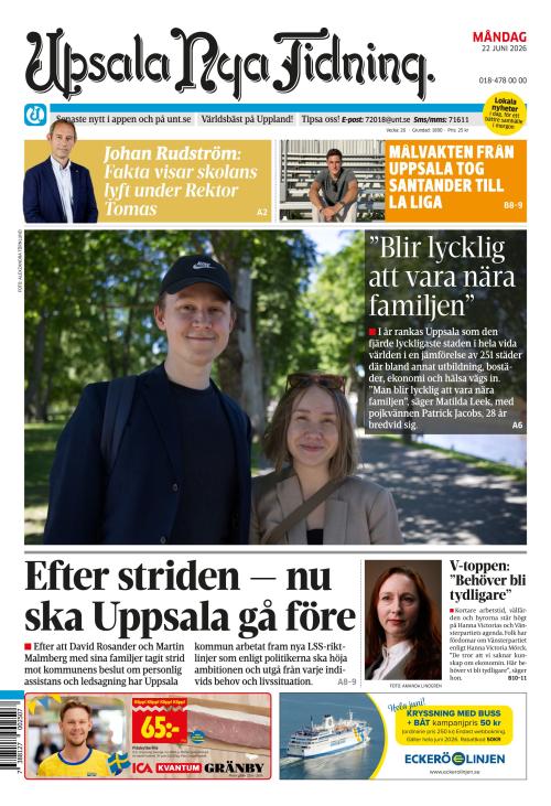 Upsala Nya Tidning 22.6.2026