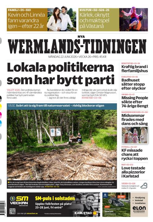 Nya Wermlands-Tidningen 22.6.2026