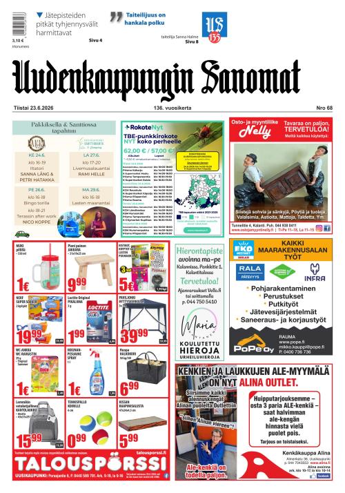 Uudenkaupungin Sanomat 23.6.2026