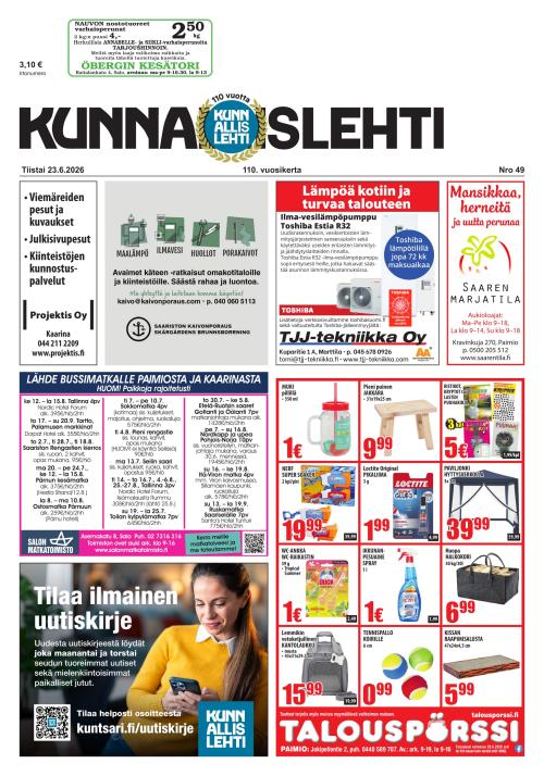 Kunnallislehti Paimio-Sauvo-Kaarina 23.6.2026