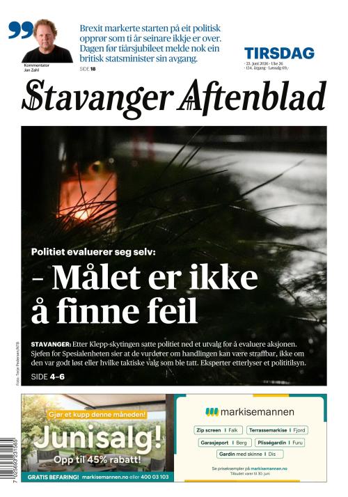 Stavanger Aftenblad 23.6.2026