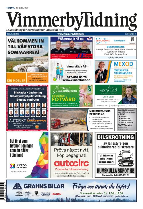 Vimmerby Tidning / Kinda-Posten 23.6.2026
