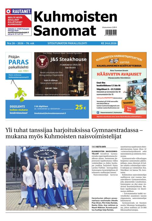 Kuhmoisten Sanomat 26/2026