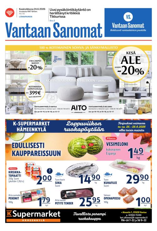 Vantaan Sanomat (Länsi) 24.6.2026