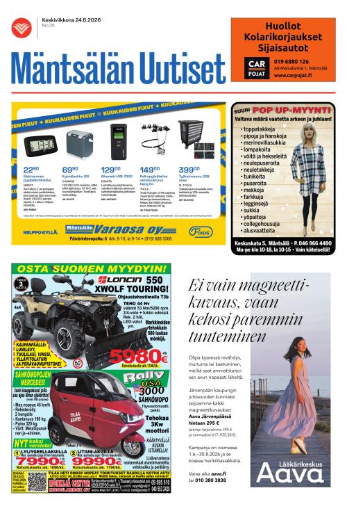 Mäntsälän Uutiset 24.6.2026