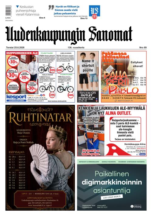 Uudenkaupungin Sanomat 25.6.2026
