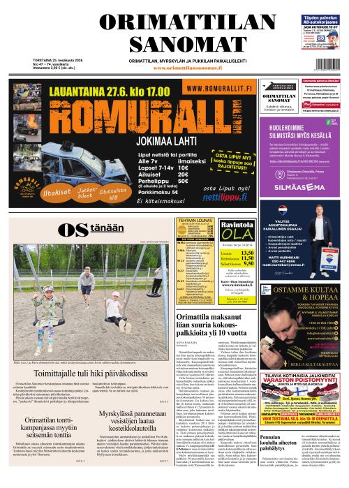Orimattilan Sanomat 25.6.2026