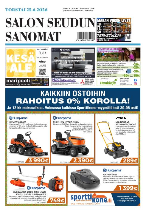 Salon Seudun Sanomat 25.6.2026