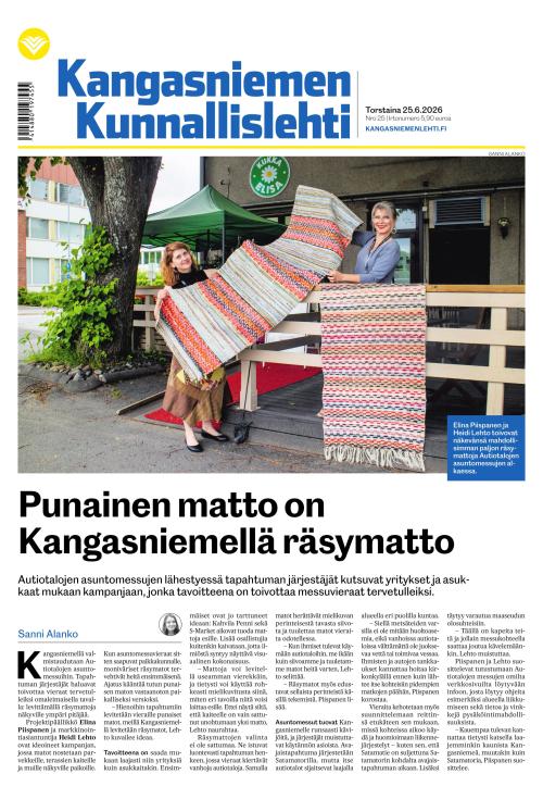 Kangasniemen kunnallislehti 25.6.2026