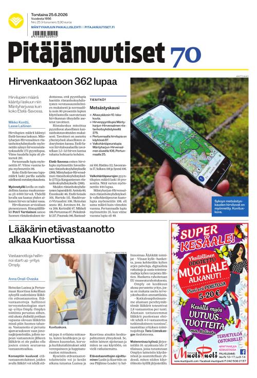 Pitäjänuutiset 25.6.2026