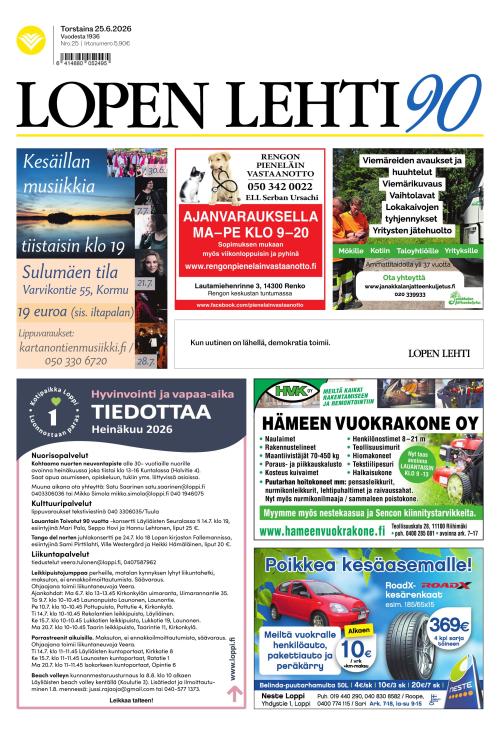 Lopen Lehti 25.6.2026