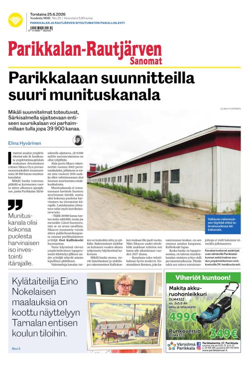 Parikkalan-Rautjärven Sanomat 25.6.2026