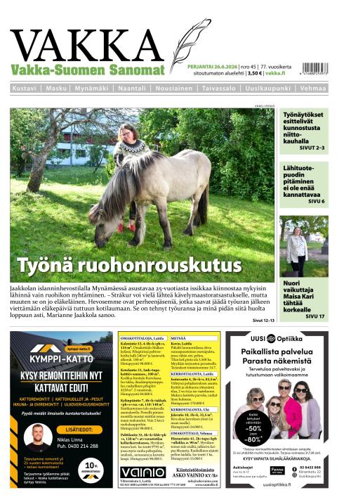 Vakka-Suomen Sanomat 26.6.2026
