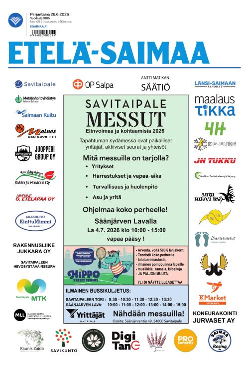 Etelä-Saimaa 26.6.2026