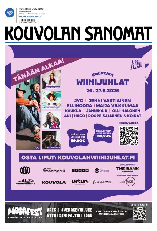 Kouvolan Sanomat 26.6.2026