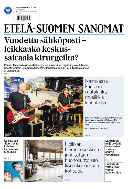 Etelä-Suomen Sanomat 26.6.2026