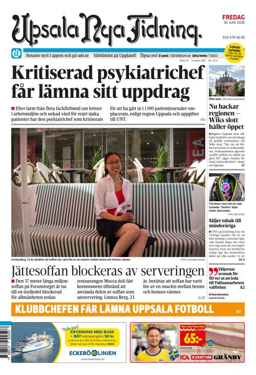 Upsala Nya Tidning 26.6.2026