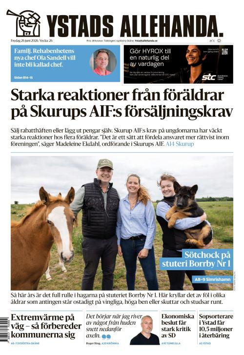 Ystads Allehanda 26.6.2026