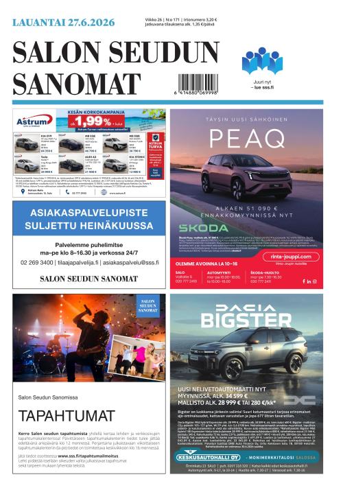 Salon Seudun Sanomat 27.6.2026