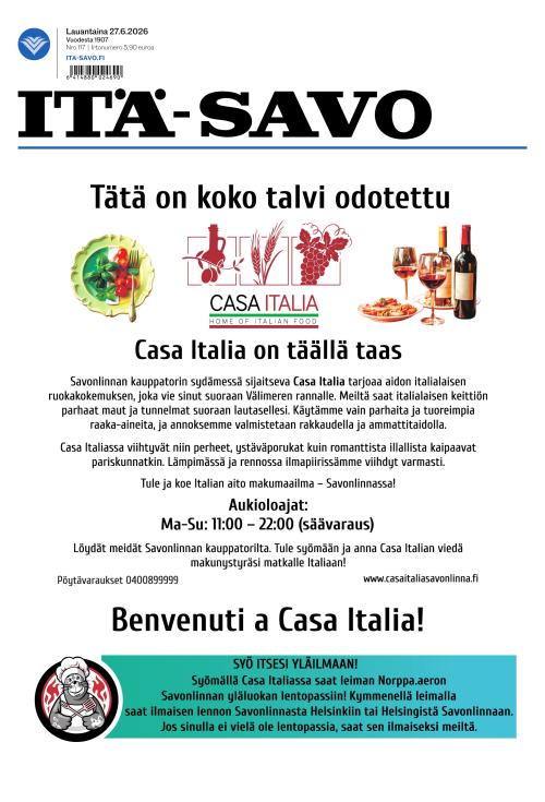 Itä-Savo 27.6.2026