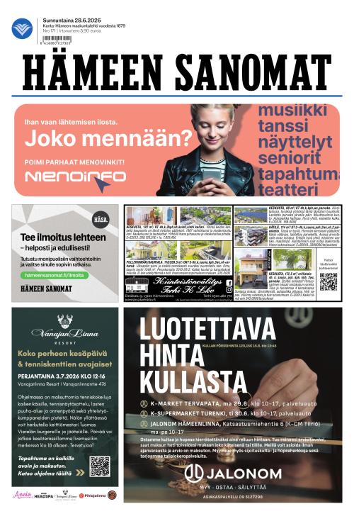Hämeen Sanomat 28.6.2026
