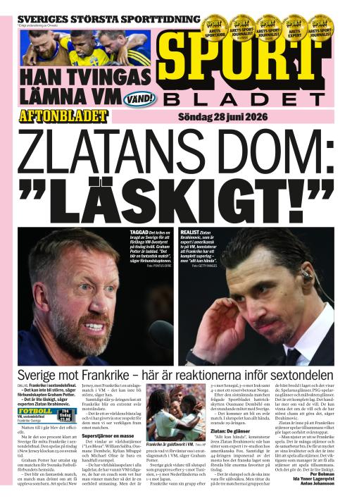 Aftonbladet Sportbladet 28.6.2026