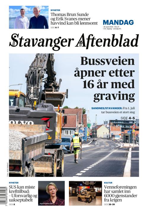 Stavanger Aftenblad 29.6.2026