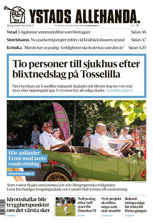Ystads Allehanda 29.6.2026