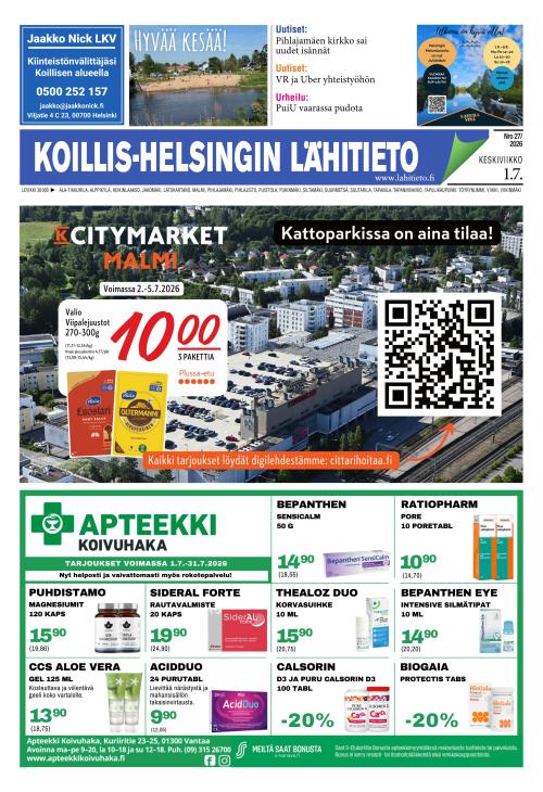 Koillis-Helsingin lähitieto 1.7.2026