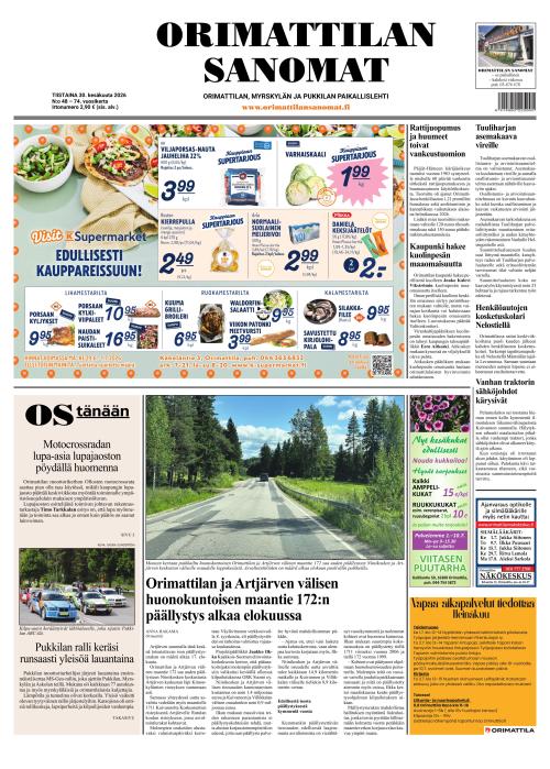 Orimattilan Sanomat 30.6.2026