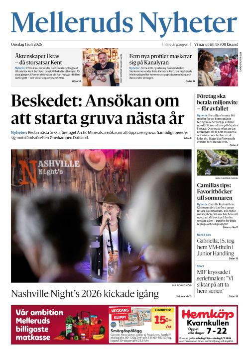 Melleruds nyheter 1.7.2026