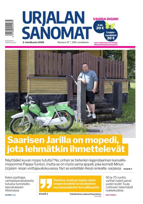 Urjalan Sanomat 2.7.2026