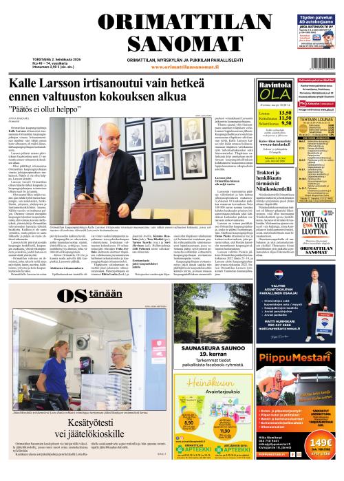 Orimattilan Sanomat 2.7.2026