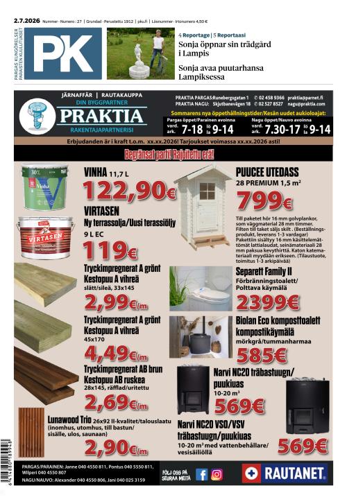 Paraisten kuulutukset 2.7.2026