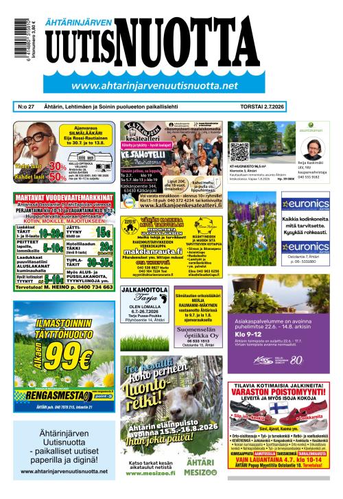 Ähtärinjärven Uutisnuotta 2.7.2026