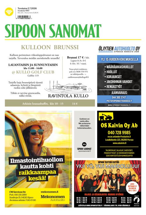Sipoon Sanomat 2.7.2026