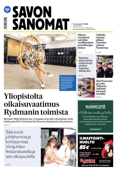 Savon Sanomat 2.7.2026