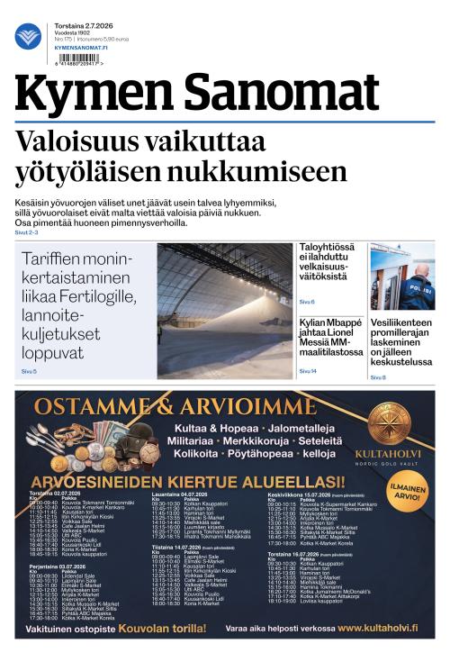 Kymen Sanomat 2.7.2026