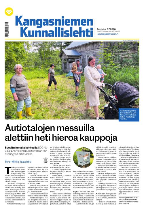 Kangasniemen kunnallislehti 2.7.2026