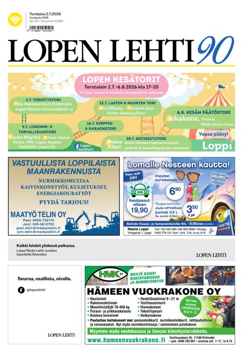 Lopen Lehti 2.7.2026