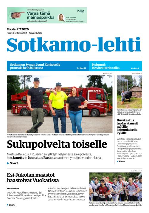 Sotkamo-lehti 2.7.2026