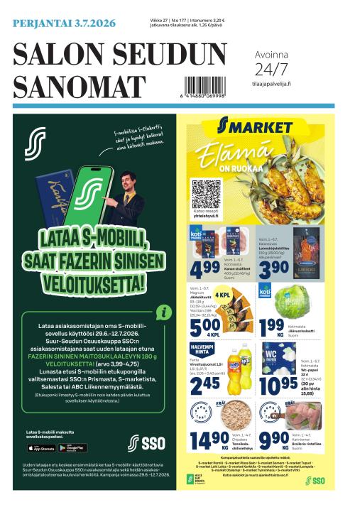 Salon Seudun Sanomat 3.7.2026