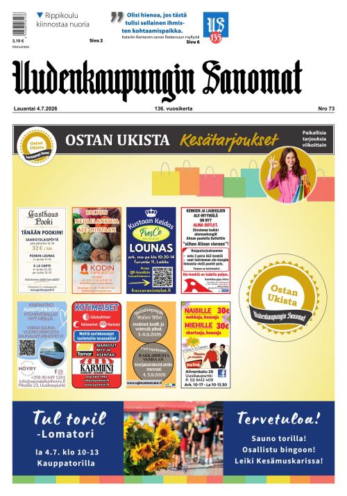 Uudenkaupungin Sanomat 4.7.2026