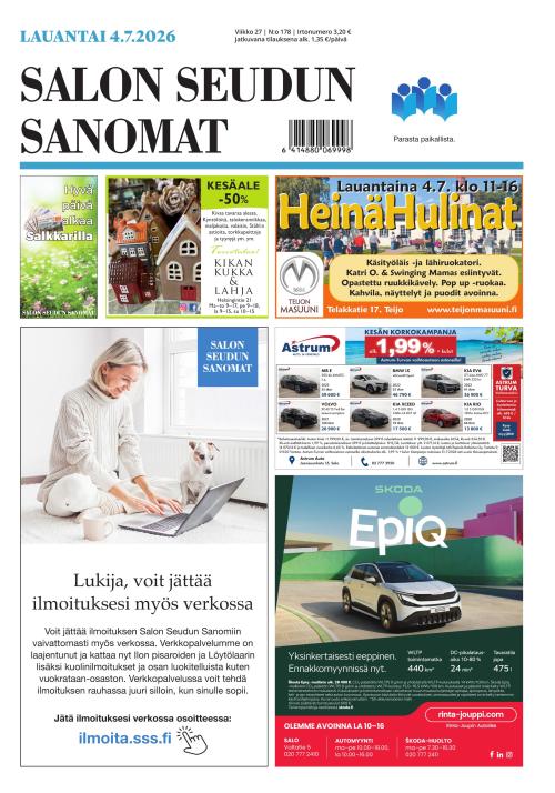 Salon Seudun Sanomat 4.7.2026