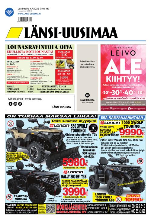 Länsi-Uusimaa 4.7.2026